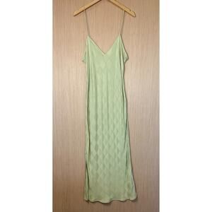 pistola Mint Green Diamond-Jacquard Slip Maxi Dress